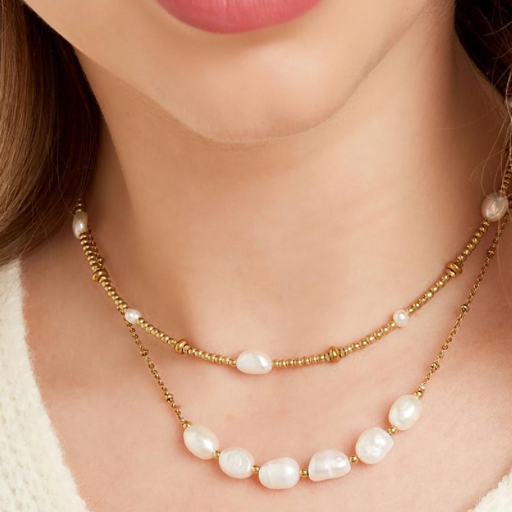 Necklace six pearls in a row h5Picture4